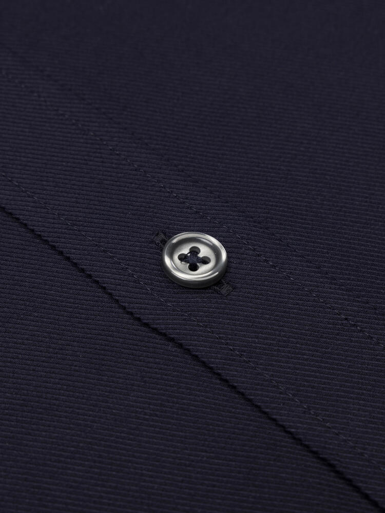 Navy keperstof overhemd - Button down Kraag