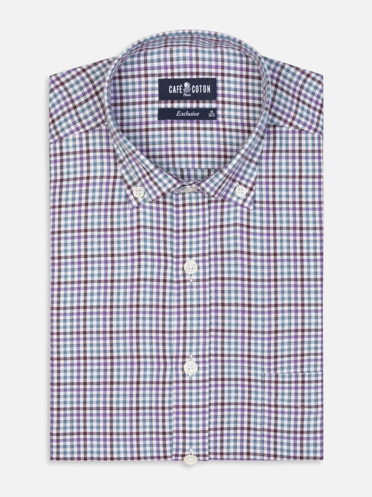 Upton Flannel Check Shirt  - Button down collar