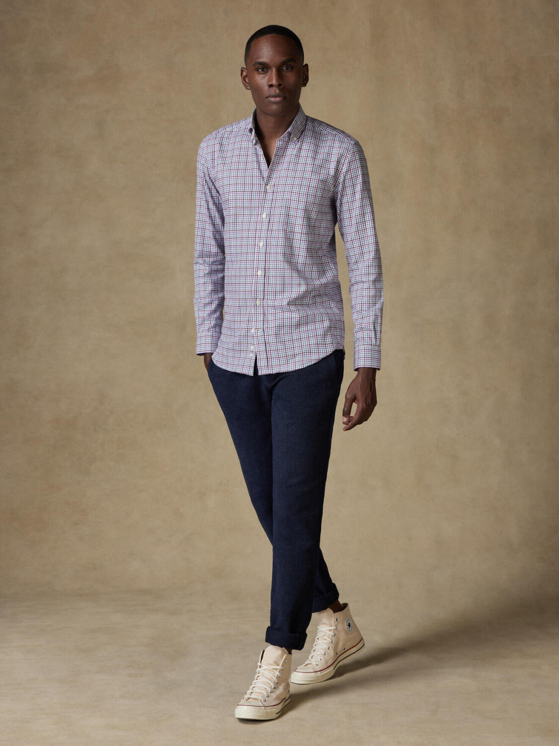 Chemise Upton à carreaux en flanelle  - Col Boutonné