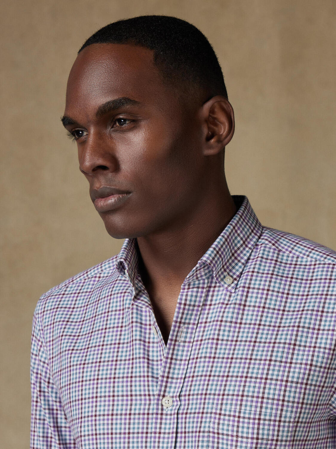 Chemise Upton à carreaux en flanelle  - Col Boutonné