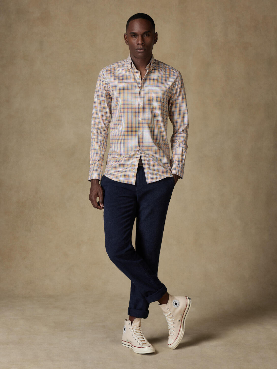 Chemise Upton en flanelle à carreaux  - Col Boutonné