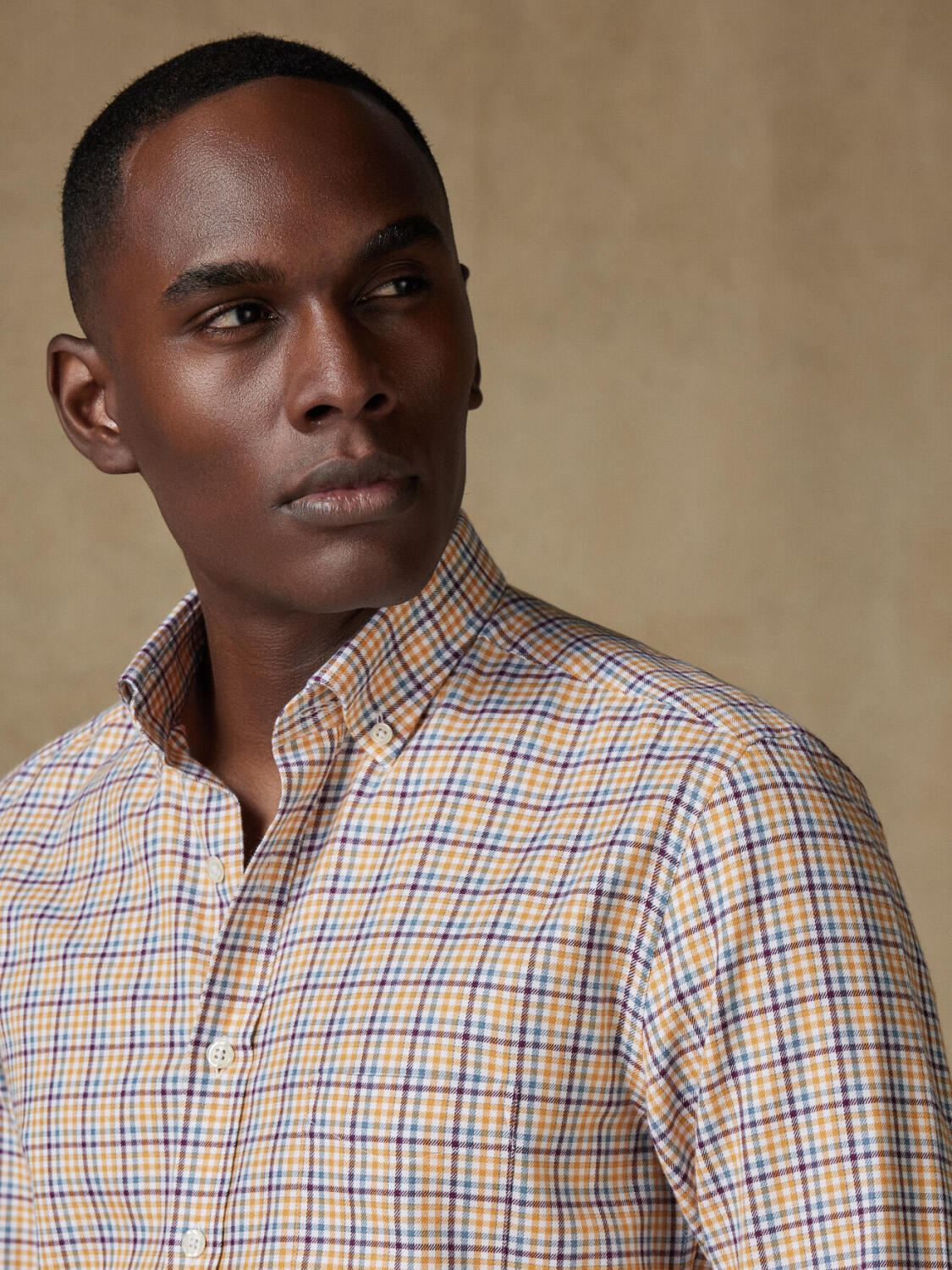 Chemise Upton en flanelle à carreaux  - Col Boutonné