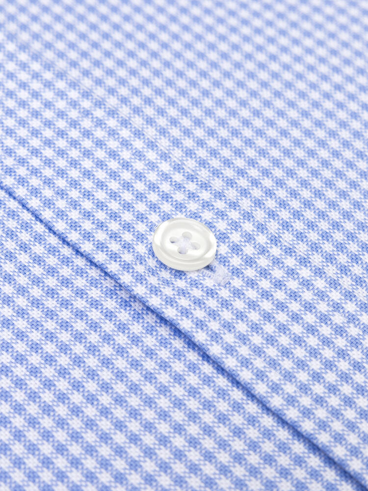 Sky Blue gingham shirt - Button down collar