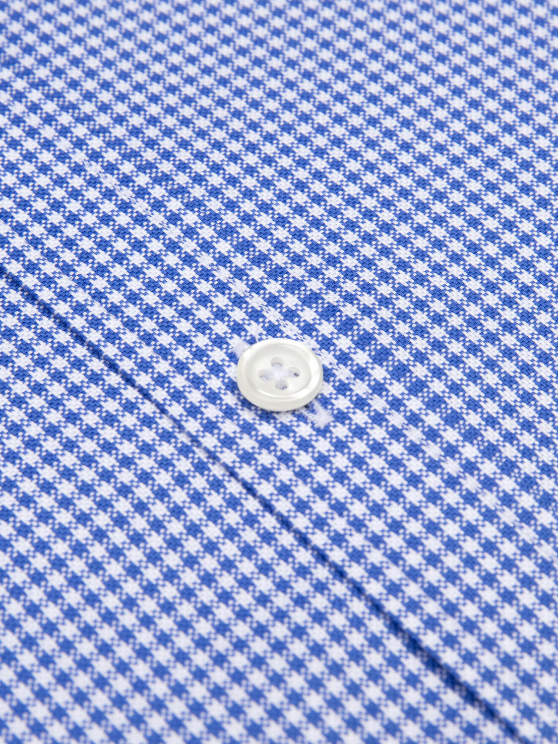 Blaues Gingham-Hemd  - Button down Kragen