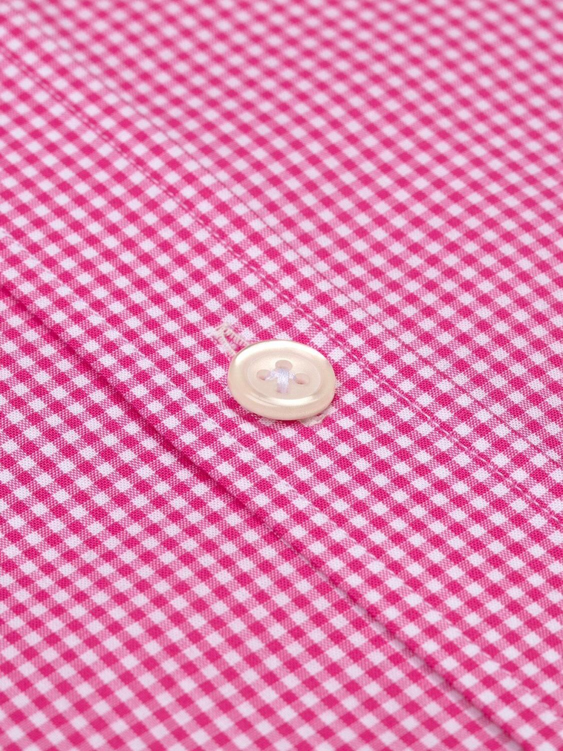 Chemise à carreaux vichy roses - Col Boutonné