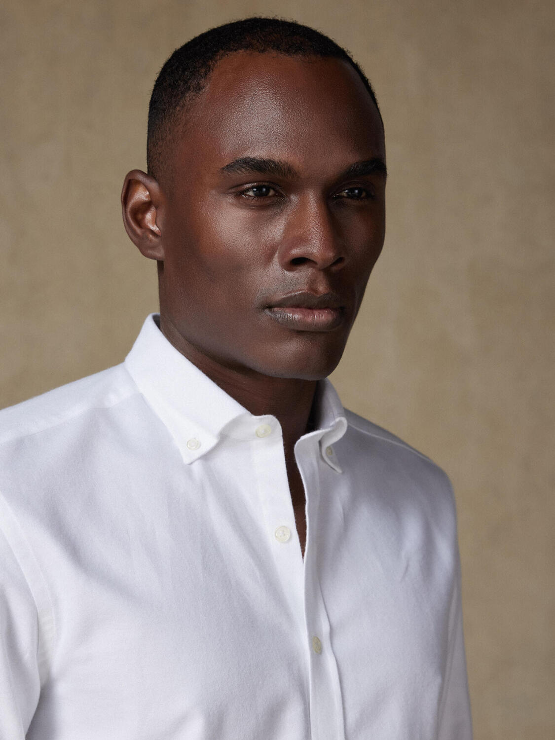 Vils wit geborsteld Oxford overhemd - Button down Kraag