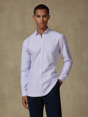 Vils mauve brushed oxford shirt - Button-down collar