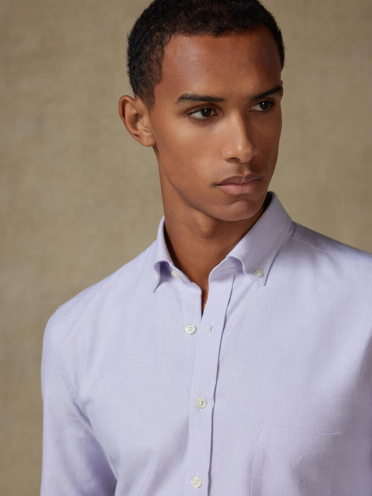 Vils mauve brushed oxford shirt - Button-down collar
