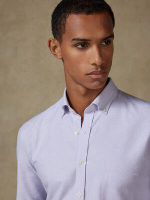 Vils mauve brushed oxford shirt - Button-down collar