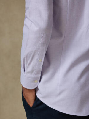Vils mauve brushed oxford shirt - Button-down collar
