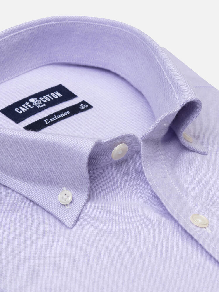 Vils mauve brushed oxford shirt - Button-down collar