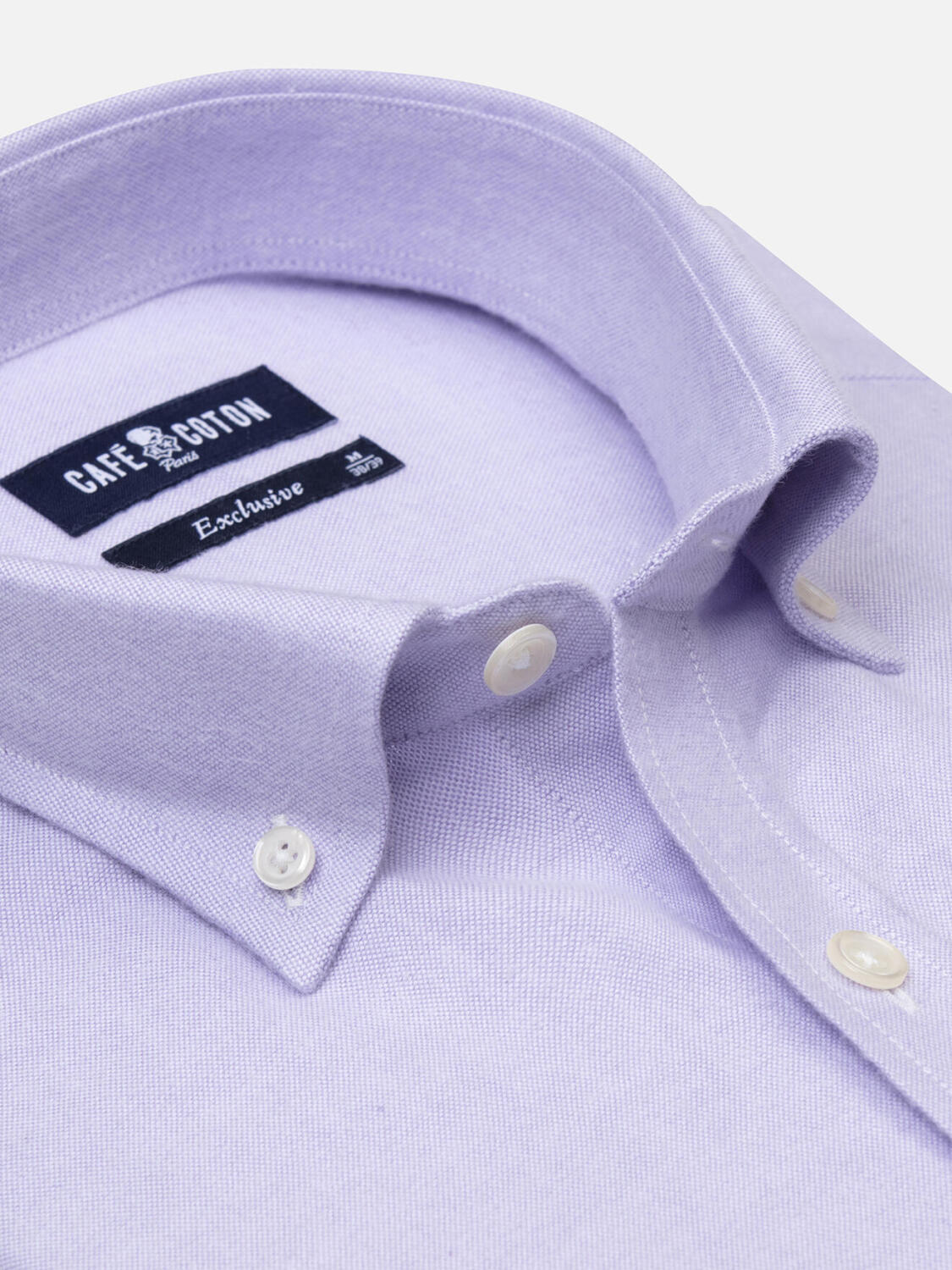 Vils mauve brushed oxford shirt - Button-down collar