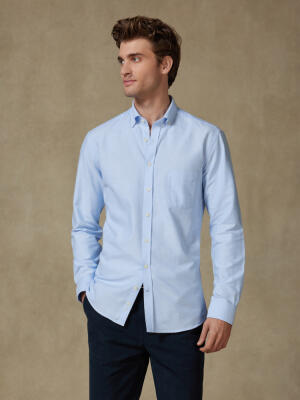 Vils sky brushed oxford shirt - Button-down collar
