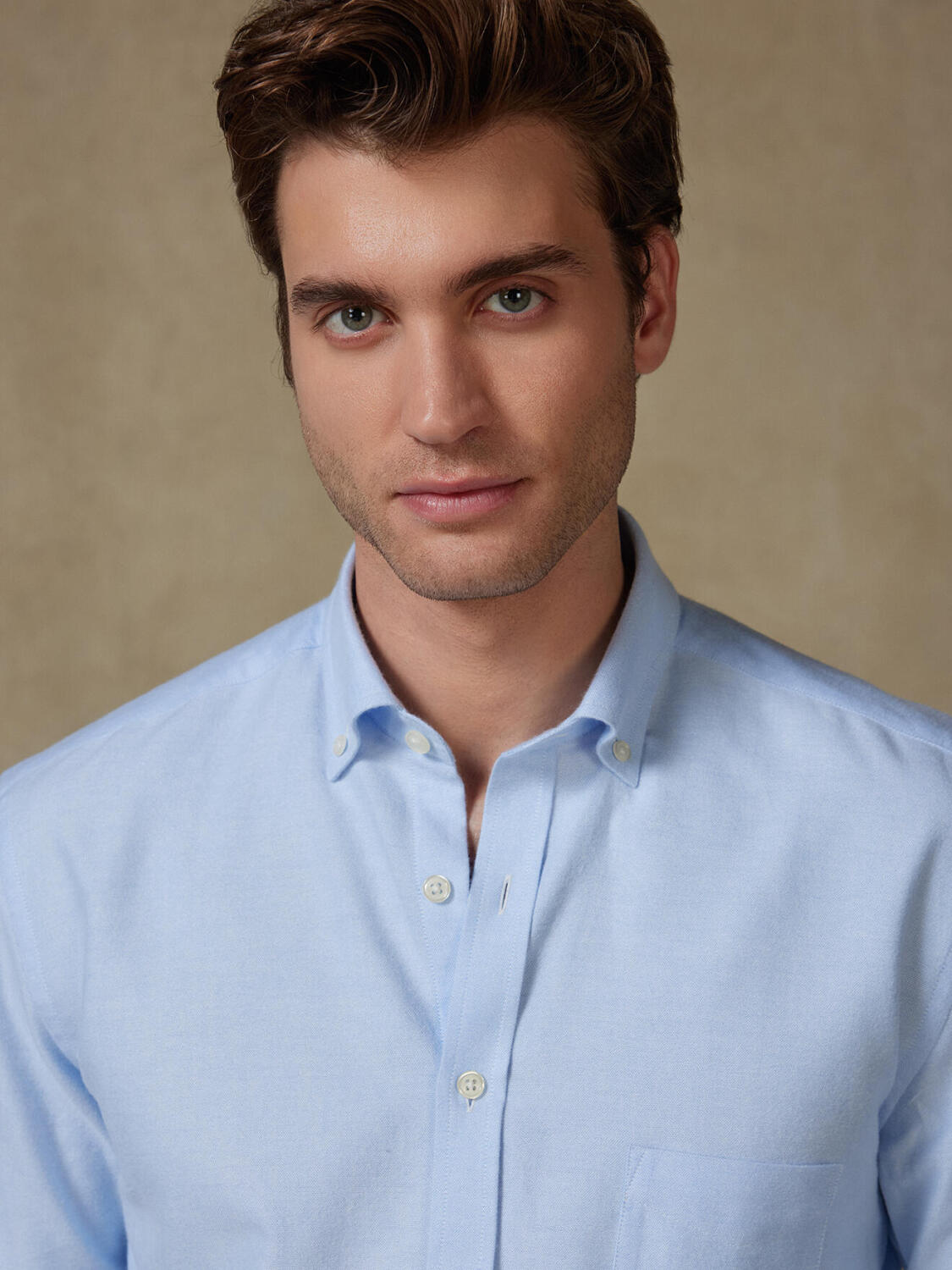 Vils sky brushed oxford shirt - Button-down collar