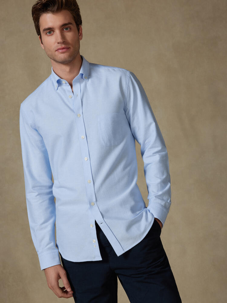 Vils sky brushed oxford shirt - Button-down collar