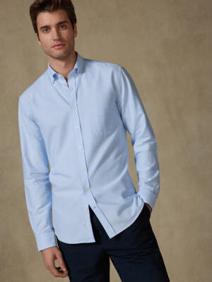 Vils sky brushed oxford shirt - Button-down collar