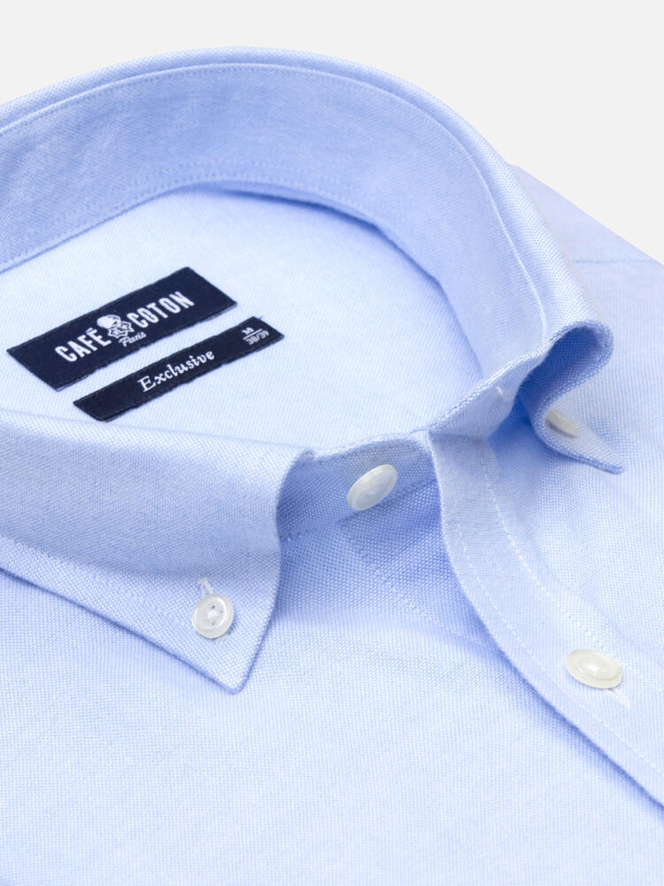 Vils sky brushed oxford shirt - Button-down collar