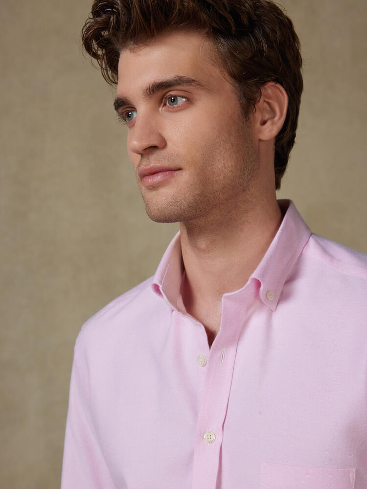 Vils pink brushed oxford shirt - Button-down collar