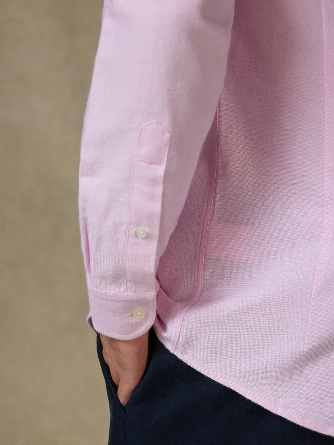 Vils pink brushed oxford shirt - Button-down collar
