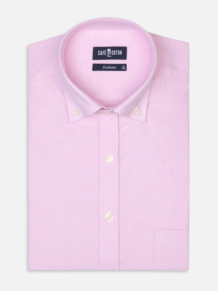 Vils pink brushed oxford shirt - Button-down collar