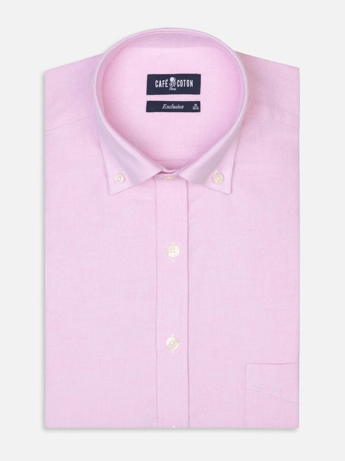 Vils pink brushed oxford shirt - Button-down collar