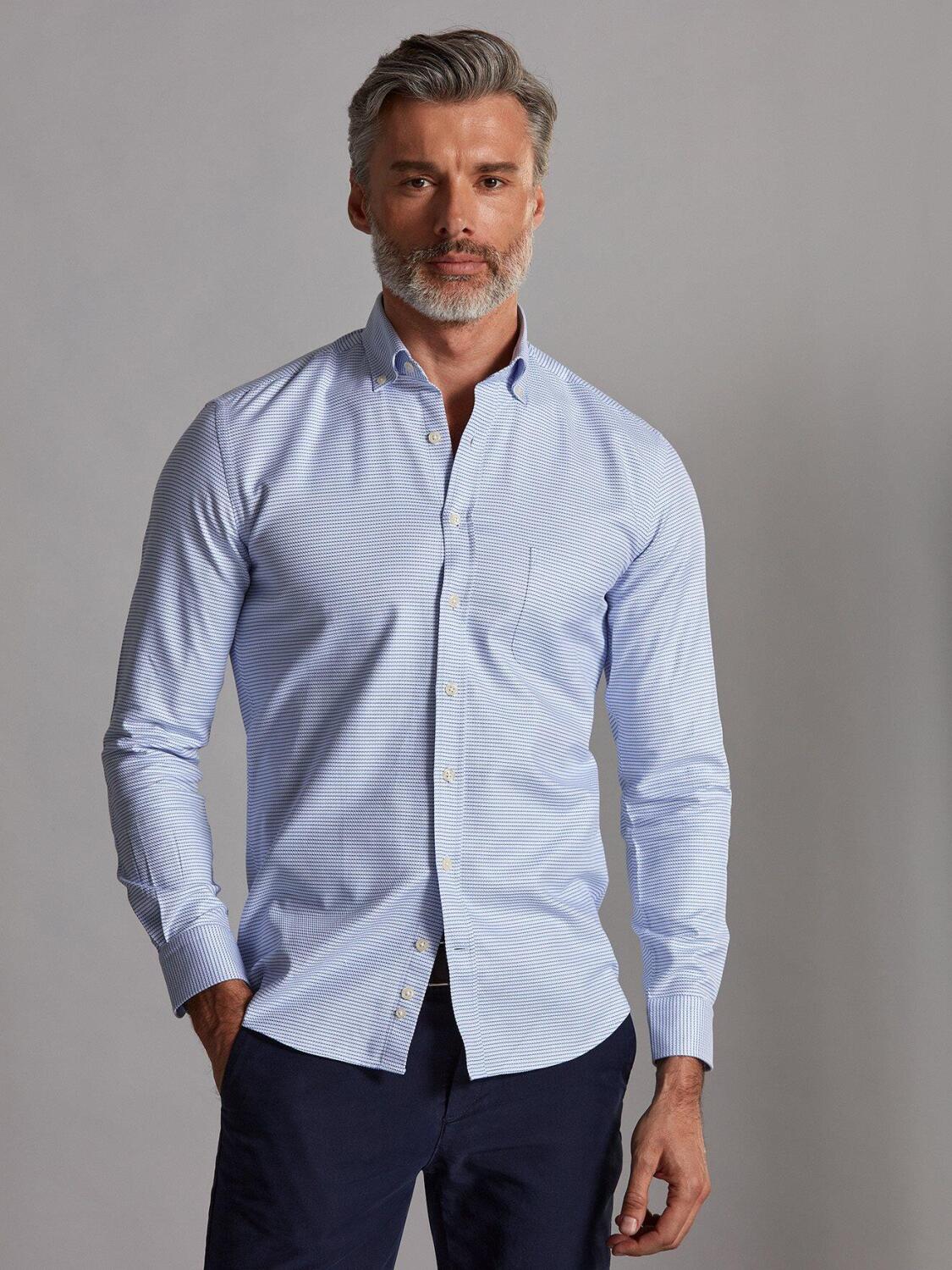 Chemise Walt en twill ciel - Col Boutonné