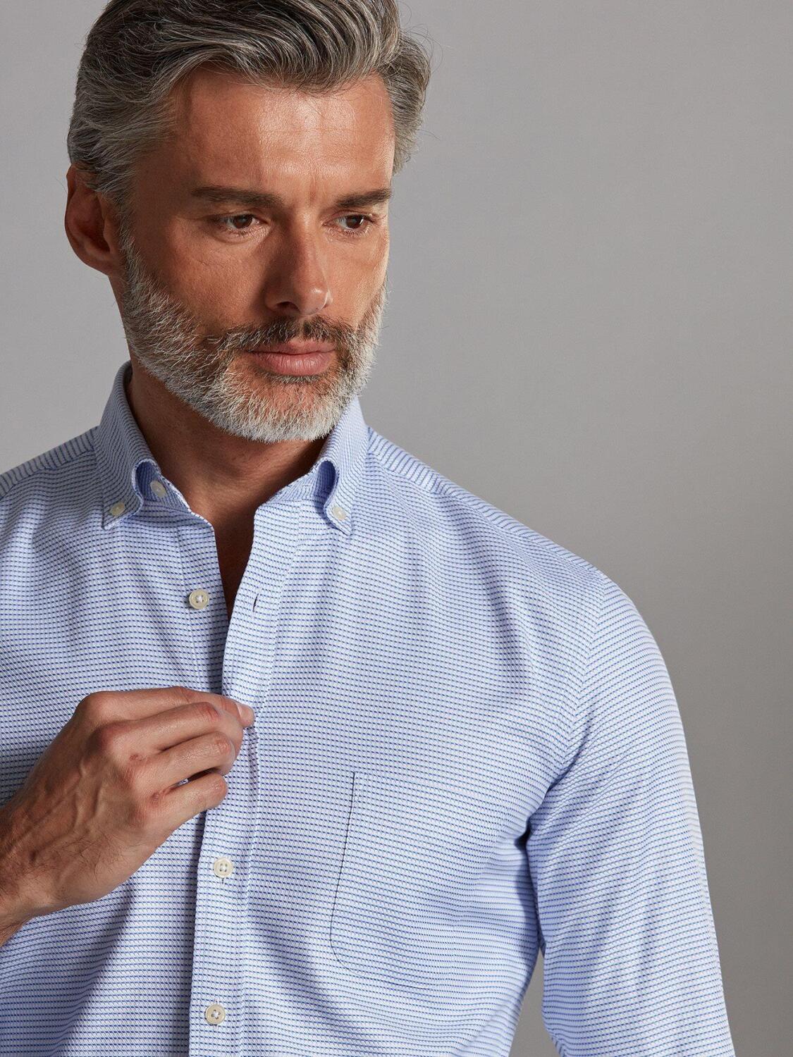 Chemise Walt en twill ciel - Col Boutonné
