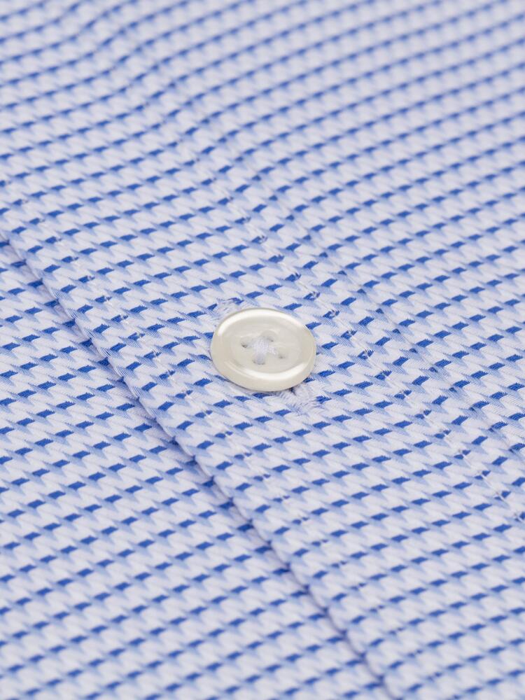 Walt sky blue twill shirt - Button-down collar