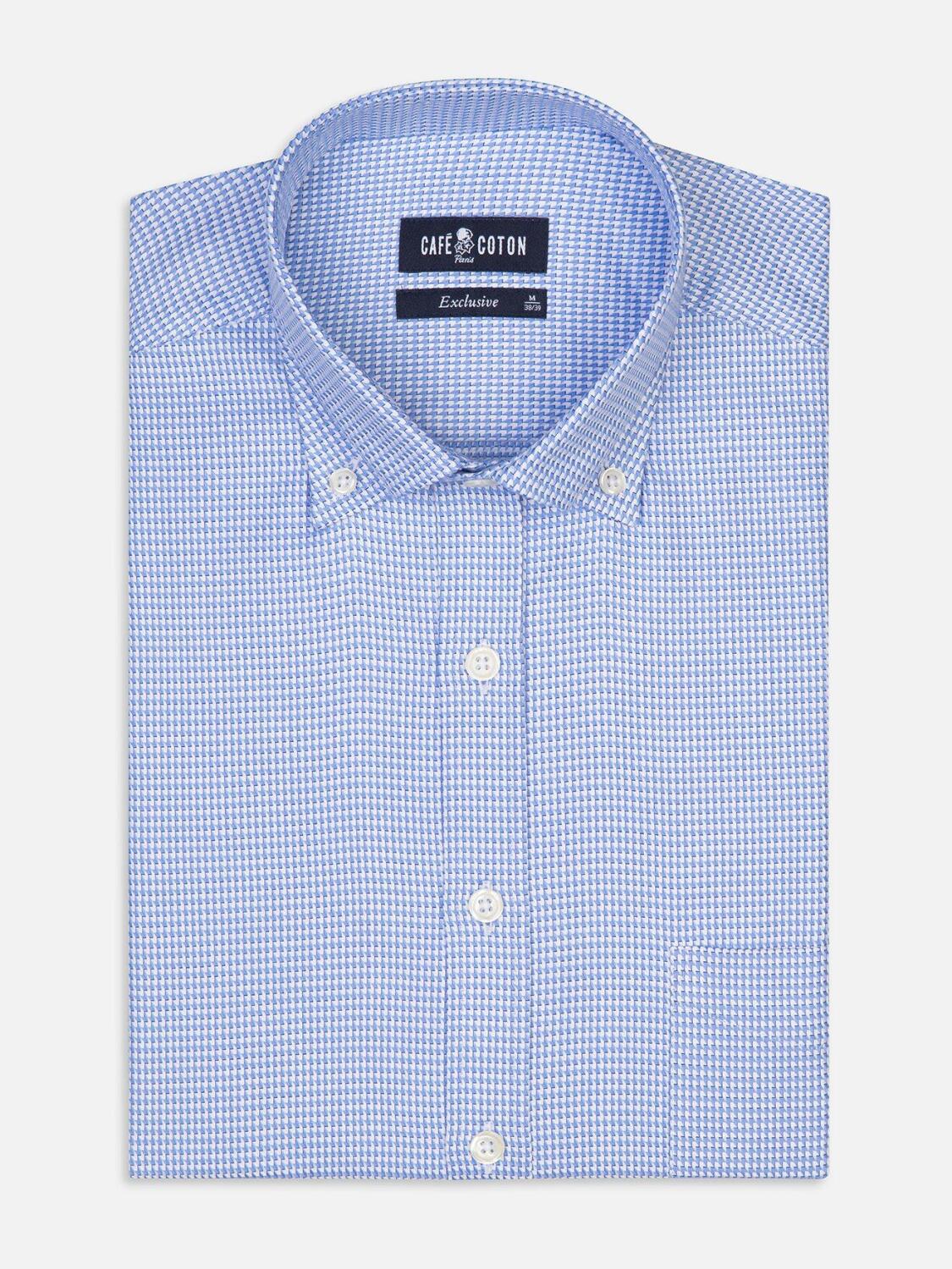 Camicia Willy in twill cielo - Collo button-down
