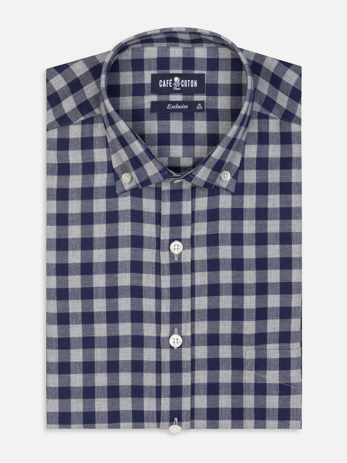 Camicia a quadri in flanella Wrighley - Colletto abbottonato