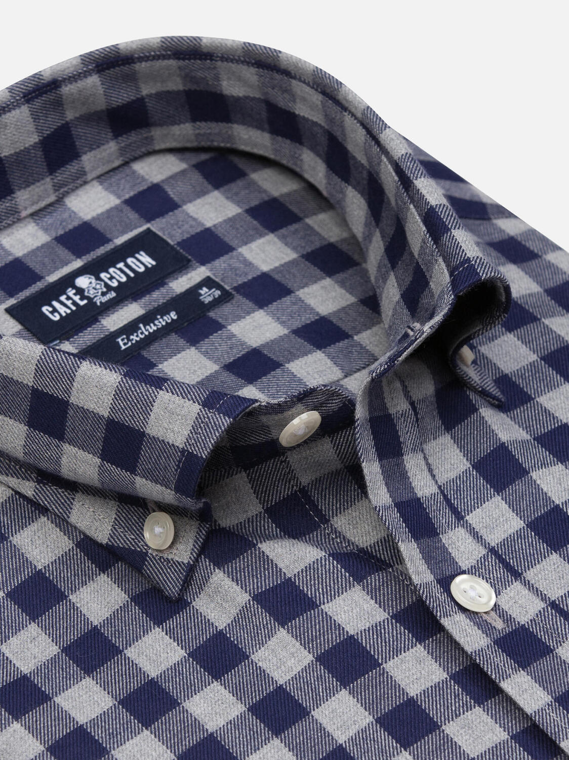 Camicia a quadri in flanella Wrighley - Colletto abbottonato