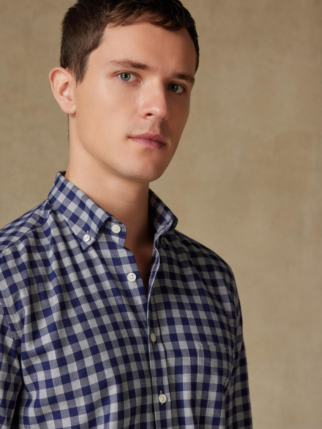 Camicia a quadri in flanella Wrighley - Colletto abbottonato