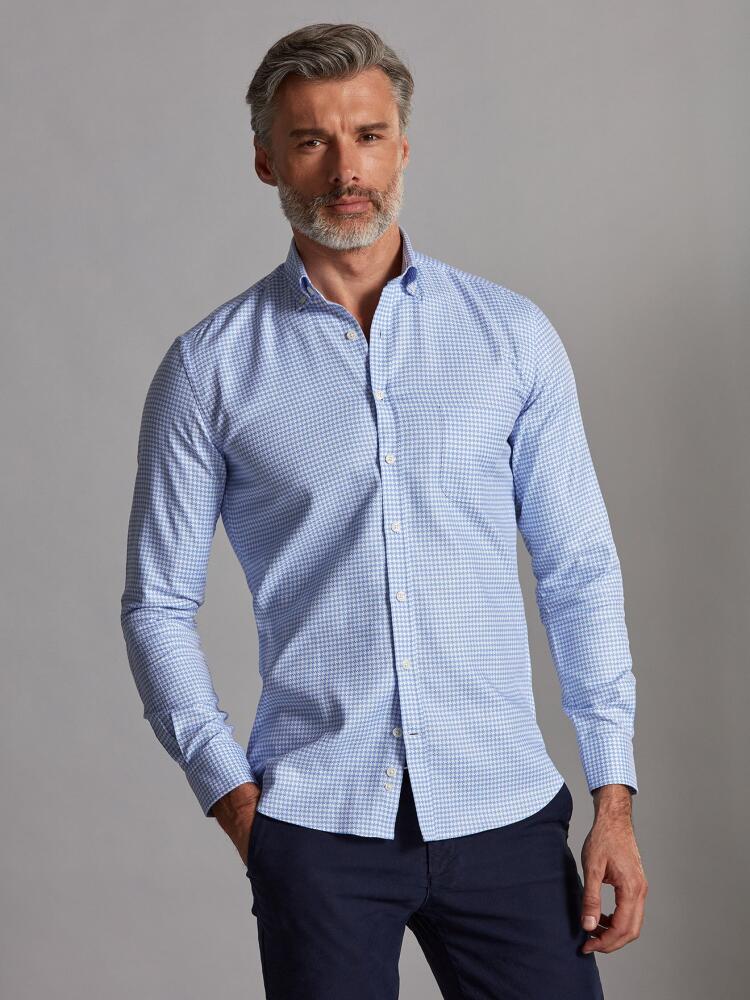 Chemise Zack en natté ciel - Col Boutonné