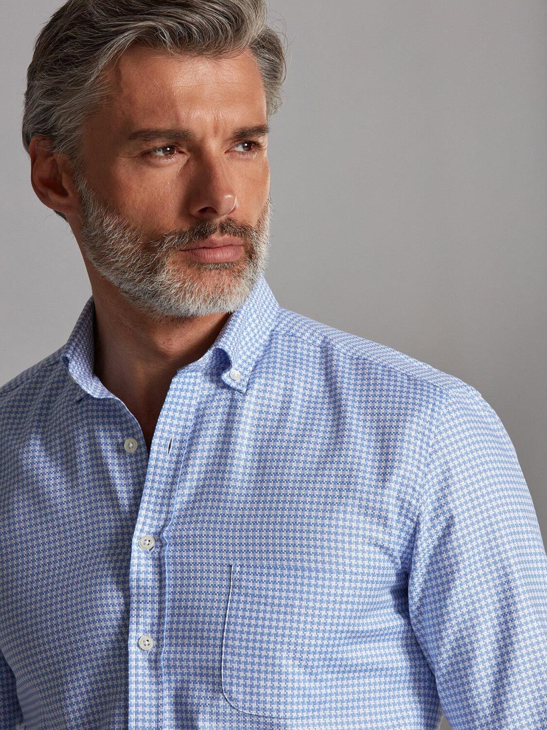 Chemise Zack en natt&eacute; ciel - Col Boutonn&eacute;