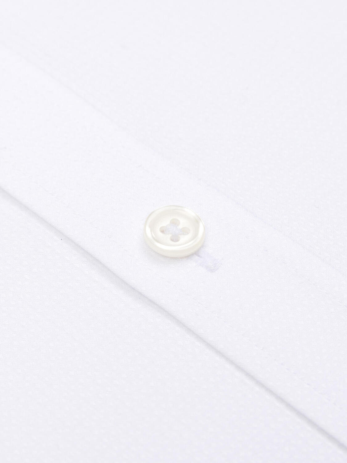 Chemise manches courtes Aiden texturée blanche - Col boutonné