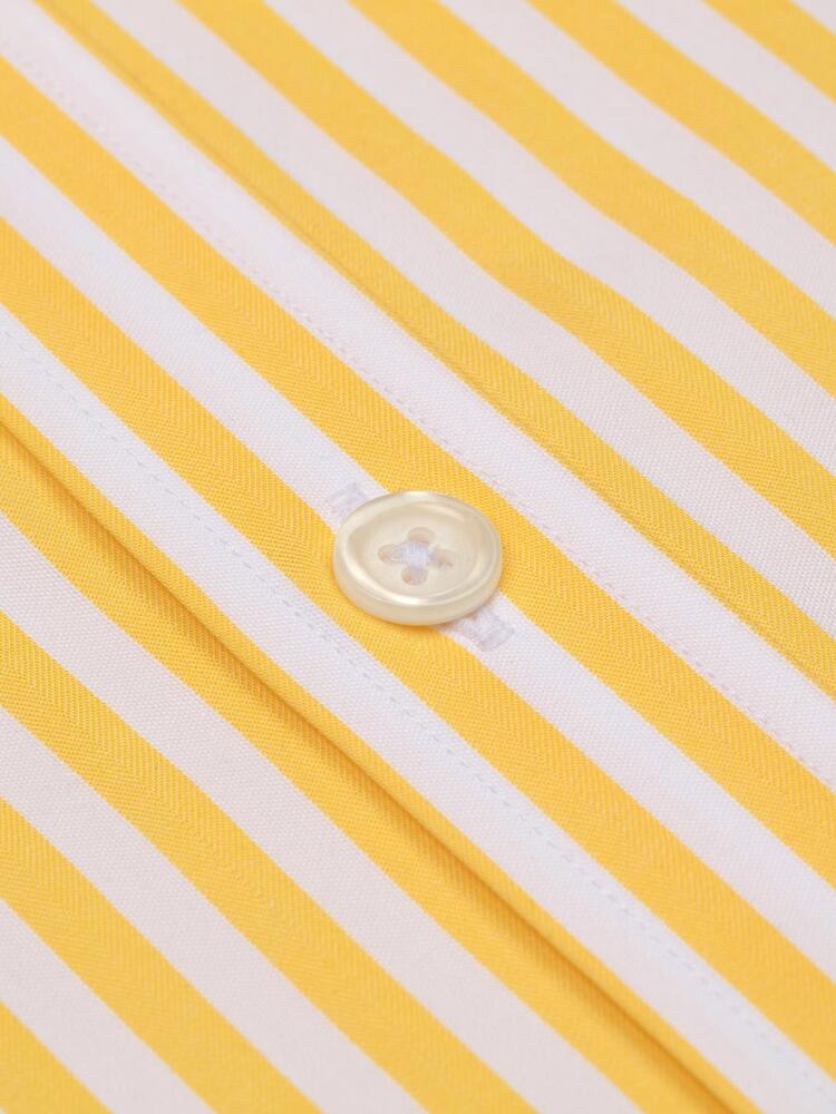 Yellow stripes herringbones shirt - Short sleeves