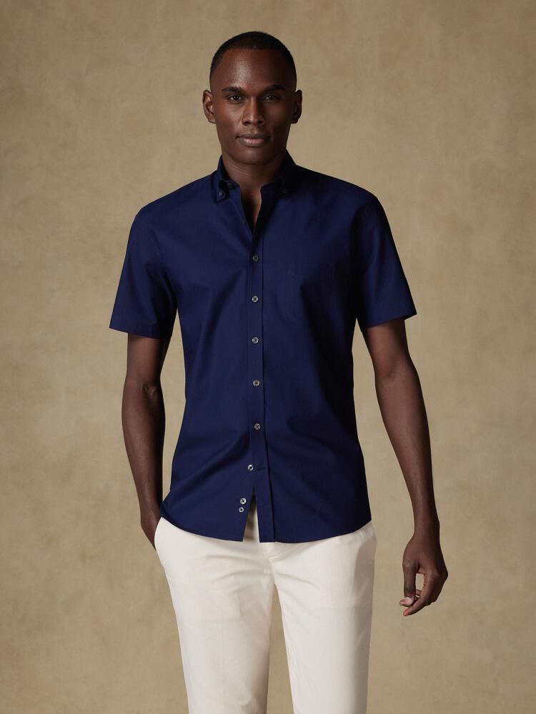 Kurzarmhemd Alban marine - Button down kragen