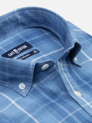 Alfy short sleeves shirt with tartan pattern   - Button down collar