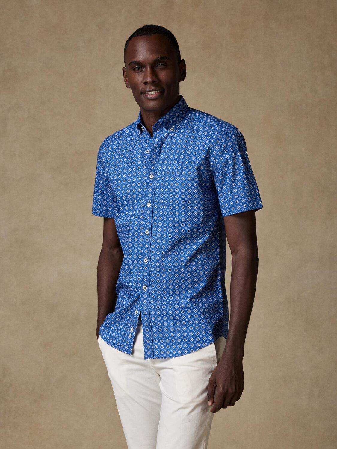 Kurzarmhemd Alvin mit Ethno-Print - Button-Down-Kragen