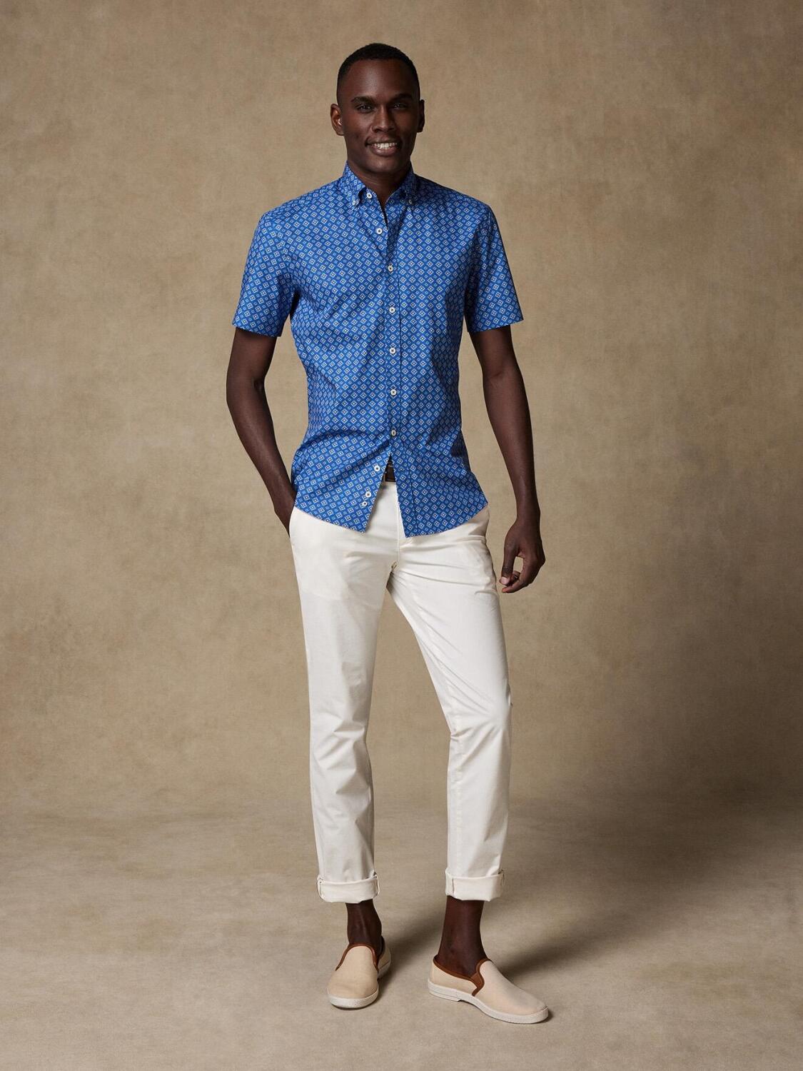 Kurzarmhemd Alvin mit Ethno-Print - Button-Down-Kragen