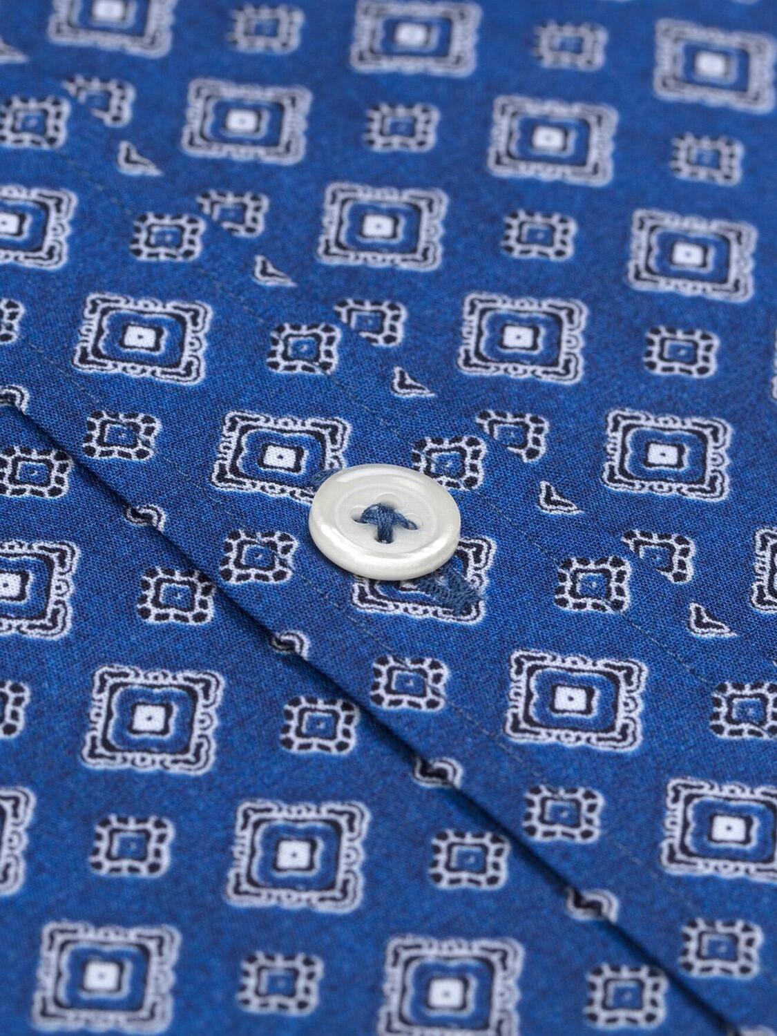 Kurzarmhemd Alvin mit Ethno-Print - Button-Down-Kragen