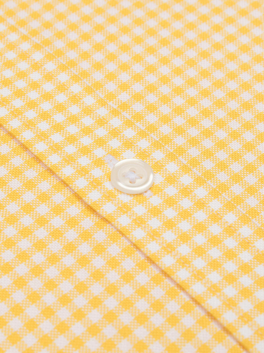 Anthony Kurzarmhemd in gelb Vichy   - Button down Kragen