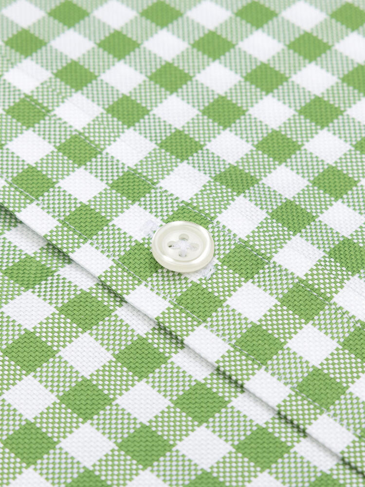 Chemise manches courtes Ash à carreaux verts - Col boutonné