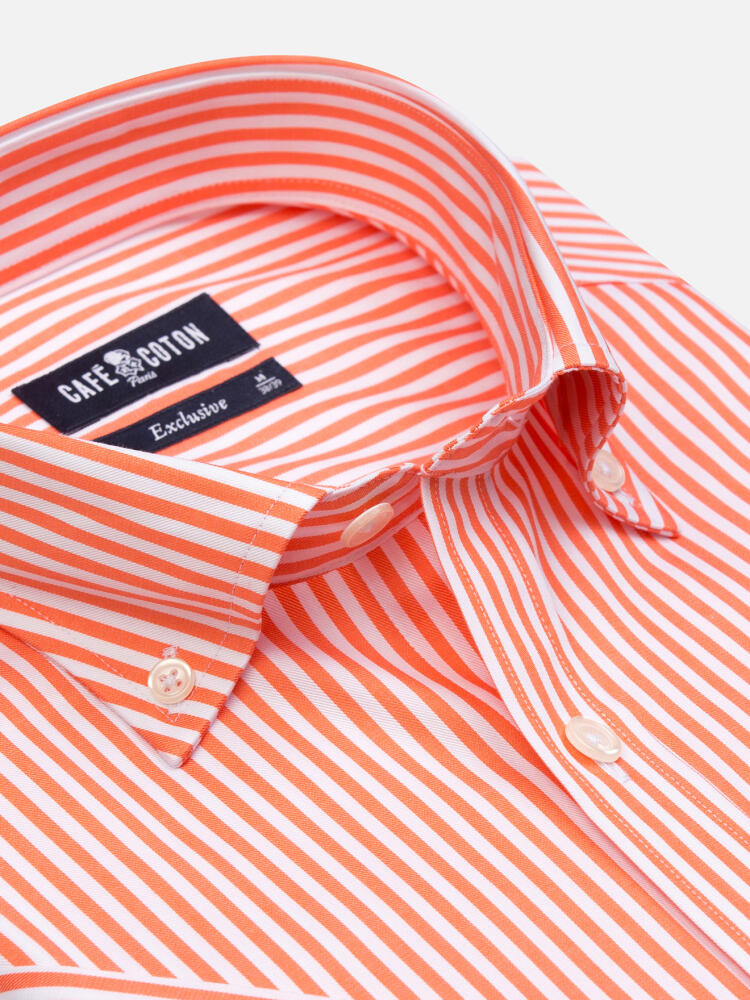 Camisa Barry de rayas naranja - Con botonos