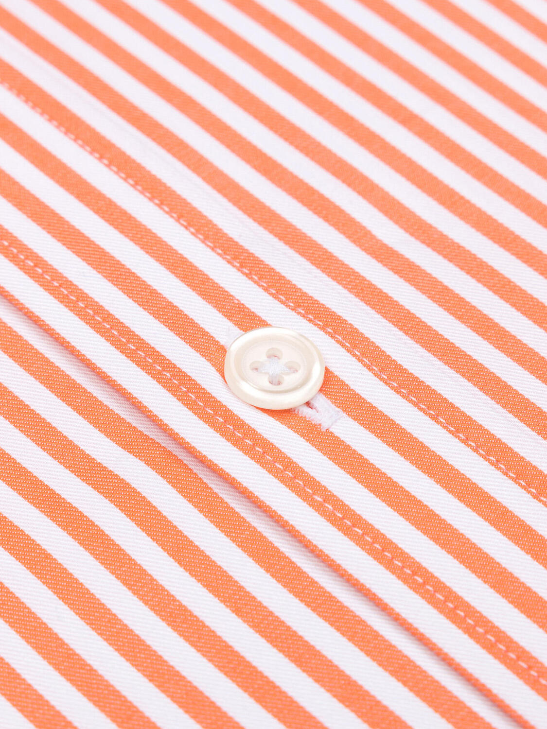 Chemise manches courtes Barry à rayures orange - Col boutonné