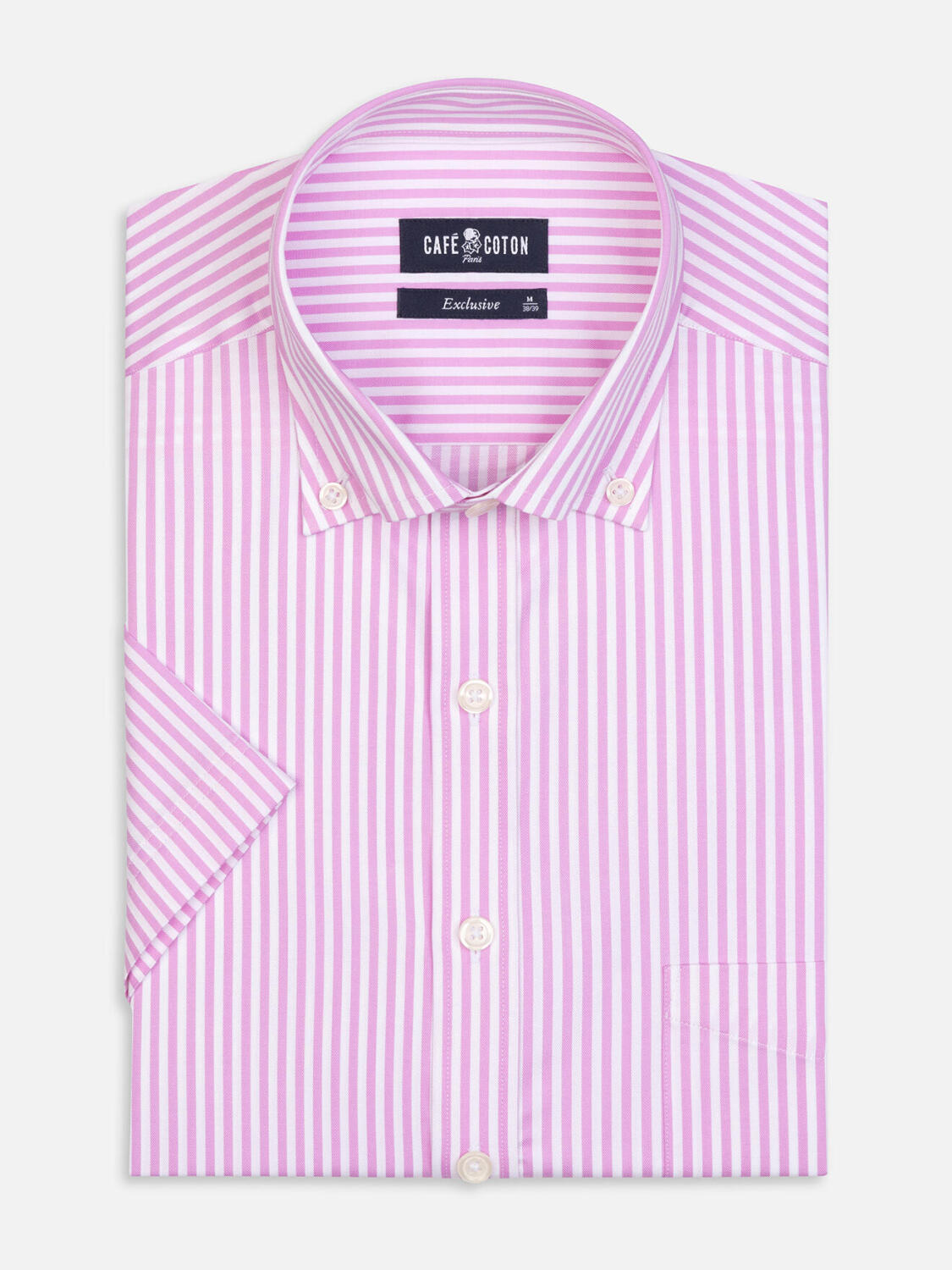 Barry roze gestreept overhemd - Button-down kraag