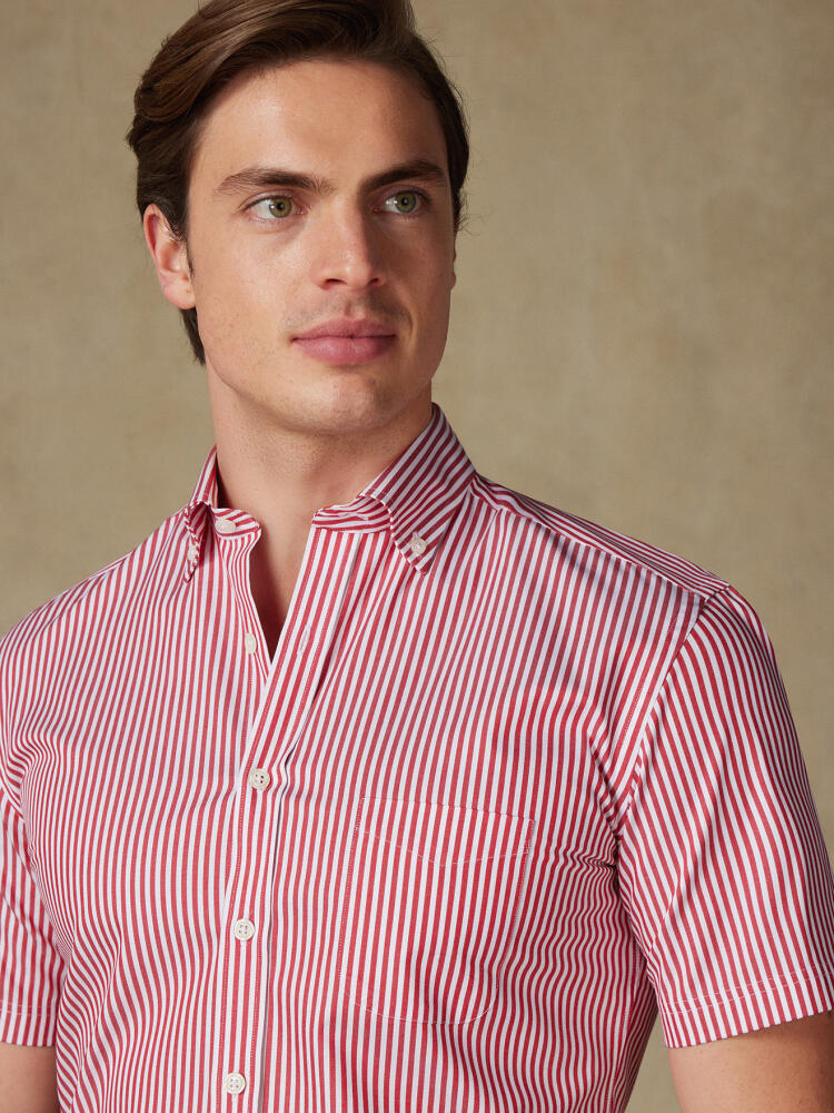 Camisa Barry de rayas rojas - Con botonos