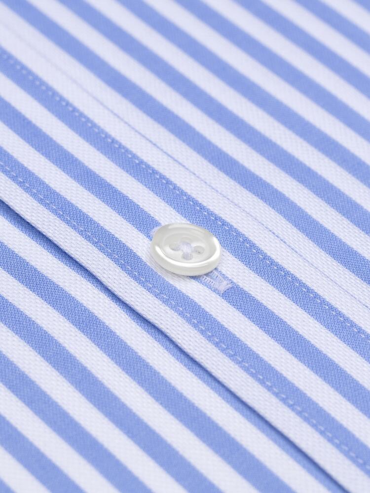 Benjy sky blue stripe short sleeves shirt  - Buttoned collar