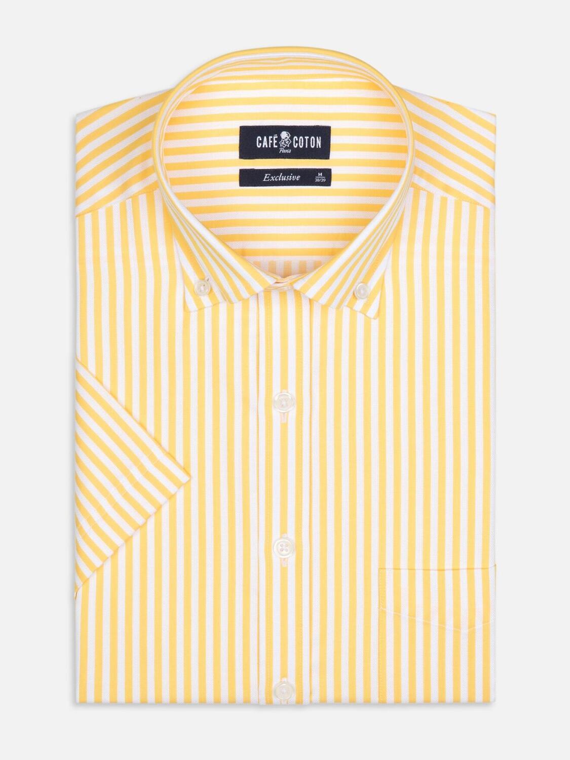 Benjy gele strepen overhemd met korte mouwen - Buttoned kraag