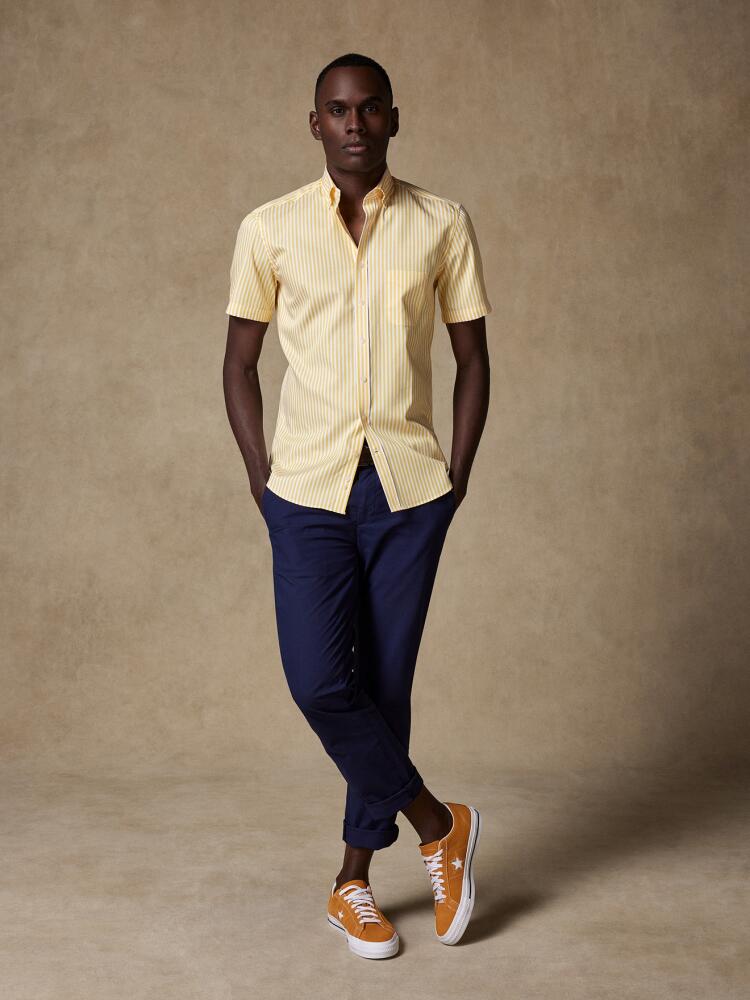 Benjy yellow stripe short sleeves shirt  - Buttoned collar